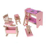Maxbell DIY 1/12 Dollhouse Miniatures Furniture Bunk Bed Cradle Chair Set Toys Decor