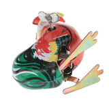 Maxbell 2 Wind Up Pecking Blue Bird Magpie + Cock Rooster Clockwork Tin Collectible Toy