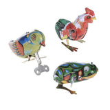 Maxbell 3pcs Wind Up Tin Toy Clockwork Jumping Frog rabbit pecking bird vintage gift