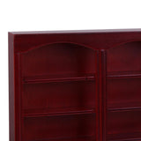 Maxbell 1/12 Dollhouse Miniature Furniture Grand Wooden Bookcase Cabinet - Dark Red