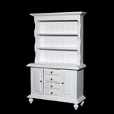 Maxbell 1:12 Dolls House White Wooden Dining Room Table 4 Chairs & Cupboard Cabinet