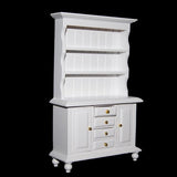 Maxbell White Mini Wooden Wall Rack w/Hooks for 1/12 Dollhouse Kitchen+Cabinet Bookshelf