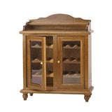 Maxbell 1/12 Dollhouse Miniatures Living Room Furniture Wooden Wine Cabinet - Walnut
