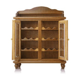 Maxbell 1/12 Dollhouse Miniatures Living Room Furniture Wooden Wine Cabinet - Walnut
