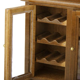 Maxbell 1/12 Dollhouse Miniatures Living Room Furniture Wooden Wine Cabinet - Walnut