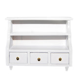 Maxbell 1/12 Dollhouse Miniatures Furniture Bathroom Cabinet Toilet Cabinet - White