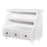 Maxbell 1/12 Dollhouse Miniatures Furniture Bathroom Cabinet Toilet Cabinet - White