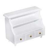 Maxbell 1/12 Dollhouse Miniatures Furniture Bathroom Cabinet Toilet Cabinet - White