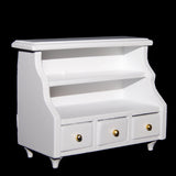 Maxbell 1:12 DOLLHOUSE Miniature Furniture Wooden SHELF drawer Cabinet & Wall Rack White