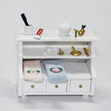 Maxbell 1/12 Dollhouse Miniatures Furniture Bathroom Cabinet Toilet Cabinet - White