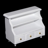 Maxbell 1/12 Dollhouse Miniatures Furniture Bathroom Cabinet Toilet Cabinet - White