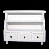 Maxbell 1:12 DOLLHOUSE Miniature Furniture Wooden SHELF drawer Cabinet & Wall Rack White