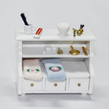 Maxbell 1/12 Dollhouse Miniatures Furniture Bathroom Cabinet Toilet Cabinet - White