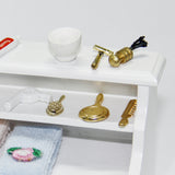 Maxbell 1/12 Dollhouse Miniatures Furniture Bathroom Cabinet Toilet Cabinet - White