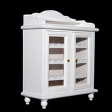 Maxbell 1/12 Dollhouse Miniatures Living Room Furniture Wooden Wine Cabinet - White