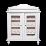 Maxbell 1/12 Dollhouse Miniatures Living Room Furniture Wooden Wine Cabinet - White