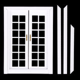 Maxbell Dolls House Miniature Wooden French Door & 12-pane Window & 5 Dining Table Chair