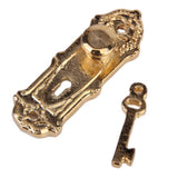 Maxbell 4pcs Vintage Door Lock with Keys for 1/12 Dollhouse Miniature - Golden