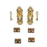 Maxbell 1/12 Dollhouse Miniature Exterior Wooden French Door + 12 Cabinet Closet Hinges