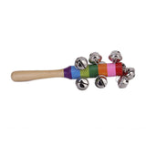 Maxbell Rainbow Color Wooden Jingle Hand Bells Toy for Kids