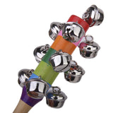 Maxbell Rainbow Color Wooden Jingle Hand Bells Toy for Kids