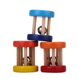 Maxbell 1pcs Wooden Rattle Bell Hand Musical Toy for Baby - Random Color