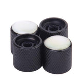 Maxbell 4pcs Volume Tone Control Knob for Electric Guitar - Black with Pearl White Top