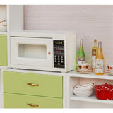 Maxbell Dollhouse Miniature Kitchen Wall Rack Shelf with Hanger Hooks & Microwave Oven