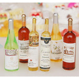 Maxbell Set Stainless Steel Metal Tableware Dollhouse Miniature + 6pcs Wine Bottles Set