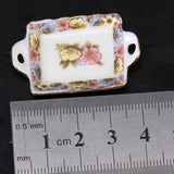 Maxbell 1/12 Doll House Steel Tableware, Dining Ware Porcelain Dish Plate, Cooking Tools