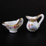 Maxbell 1/12 Doll House Steel Tableware, Dining Ware Porcelain Dish Plate, Cooking Tools