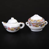 Maxbell 1/12 Doll House Steel Tableware, Dining Ware Porcelain Dish Plate, Cooking Tools