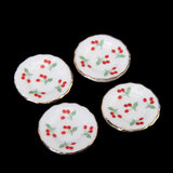Maxbell 30pcs of Floral Print & Red Cherry Dollhouse Dining Ware Porcelain Tea Dish set