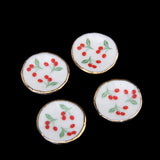Maxbell 30pcs of Floral Print & Red Cherry Dollhouse Dining Ware Porcelain Tea Dish set