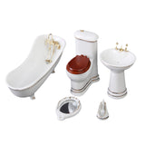 Maxbell 1/12 Dollhouse Miniature Bathroom Furniture Accs Bathroom Toilet Set