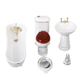 Maxbell 1/12 Dollhouse Miniature Bathroom Furniture Accs Bathroom Toilet Set