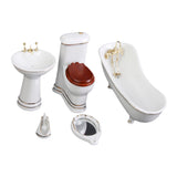 Maxbell 1/12 Dollhouse Miniature Bathroom Furniture Accs Bathroom Toilet Set