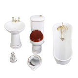 Maxbell 1/12 Dollhouse Miniature Bathroom Furniture Accs Bathroom Toilet Set