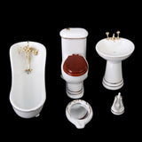 Maxbell 1/12 Dollhouse Miniature Bathroom Furniture Accs Bathroom Toilet Set