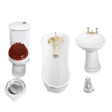 Maxbell 1/12 Dollhouse Miniature Bathroom Furniture Accs Bathroom Toilet Set