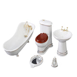 Maxbell 1/12 Dollhouse Miniature Bathroom Furniture Accs Bathroom Toilet Set