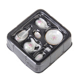 Maxbell Dollhouse Bathroom Accessory Set Floral Ceramic 8PCS -Pastel Rose