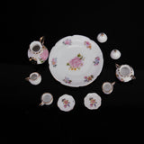 Maxbell 1:6 Dollhouse Mini 8pcs Porcelain Tea Set For Barbie+1/12 Silver Metal Wine Set