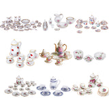 Maxbell 8Pcs Dollhouse Miniature Dining Ware Tea Set Dish Cup Plate Pink Rose