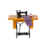 Maxbell Vintage Miniature Dollhouse Sewing Machine With Cloth Scissors 1/12 Scale