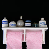 Maxbell 1/12 Dollhouse Miniature Bathroom Furniture Accs Pink Towel Rack