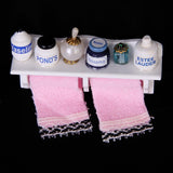 Maxbell 1/12 Dollhouse Miniature Bathroom Furniture Accs Pink Towel Rack