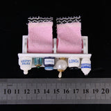 Maxbell 1/12 Dollhouse Miniature Bathroom Furniture Accs Pink Towel Rack