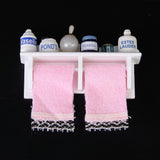 Maxbell 1/12 Dollhouse Miniature Bathroom Furniture Accs Pink Towel Rack