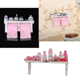 Maxbell 1/12 Dollhouse Miniature Bathroom Furniture Accs Pink Towel Rack